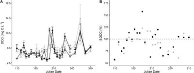 Synchronous Biodegradability and Production of Dissolved Organic Matter in Two Streams of Varying Land Use